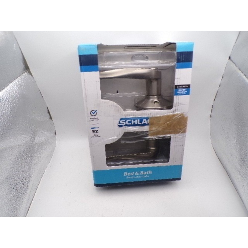 Schlage Bed & Bath Privacy Door Lever Satin‎ Nickel Wave Style Locking Handle